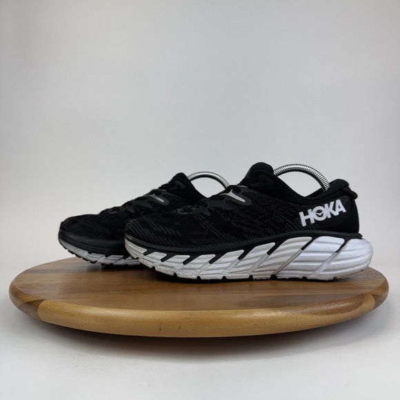 Mens Hoka One One Gaviota 4‎ Black Athletic Running Sneakers Shoes Size 9 D GUC